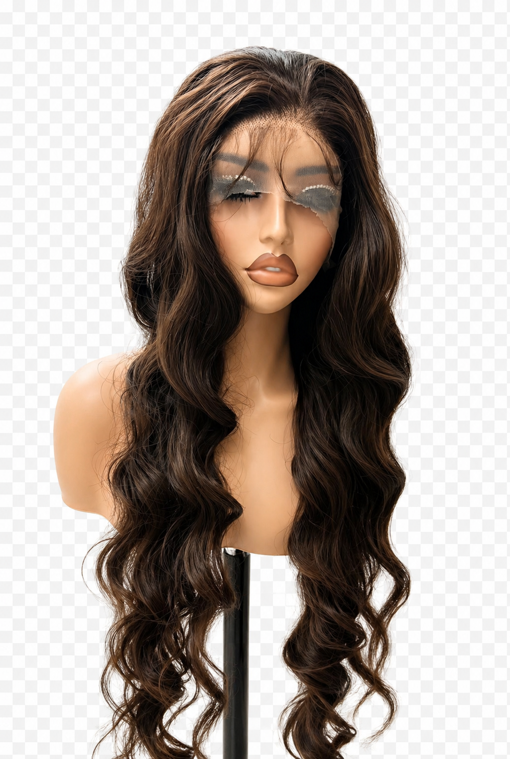 Velvet Brown - Lace Wig Synthétique Premium