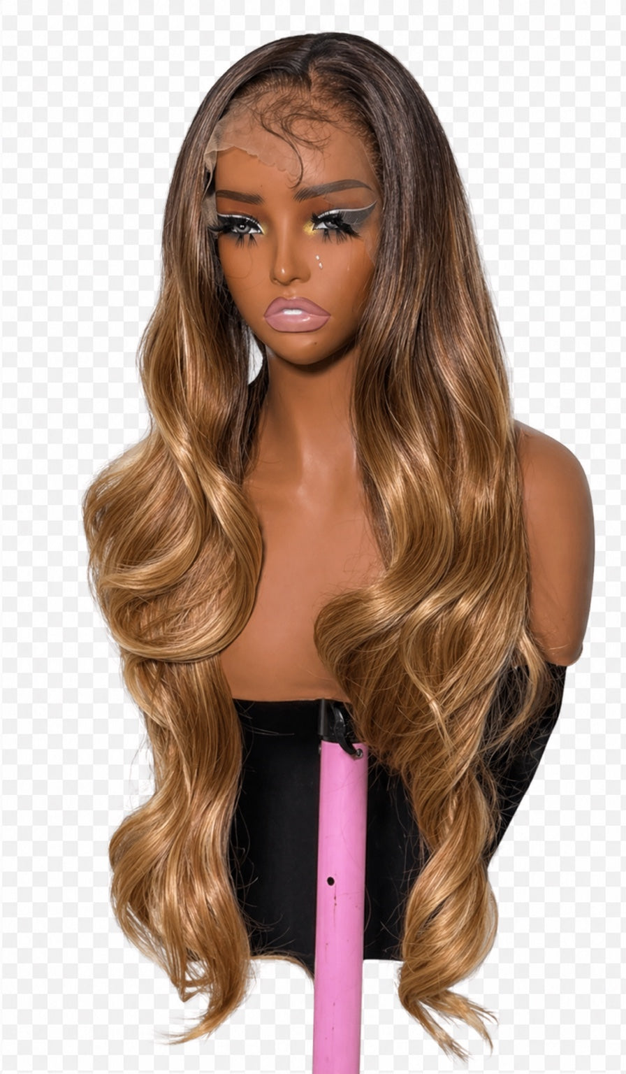 Caramel Balayage - Lace Wig Synthétique Premium