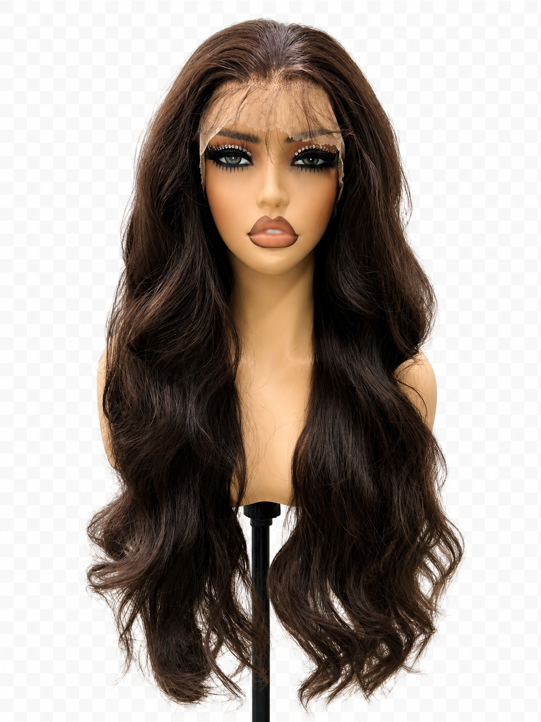 Deep Brown - Lace Synthétique Wig Premium
