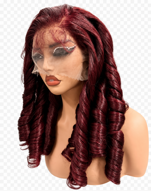 Bouncy Ruby  - Lace Wig Synthétique Premium