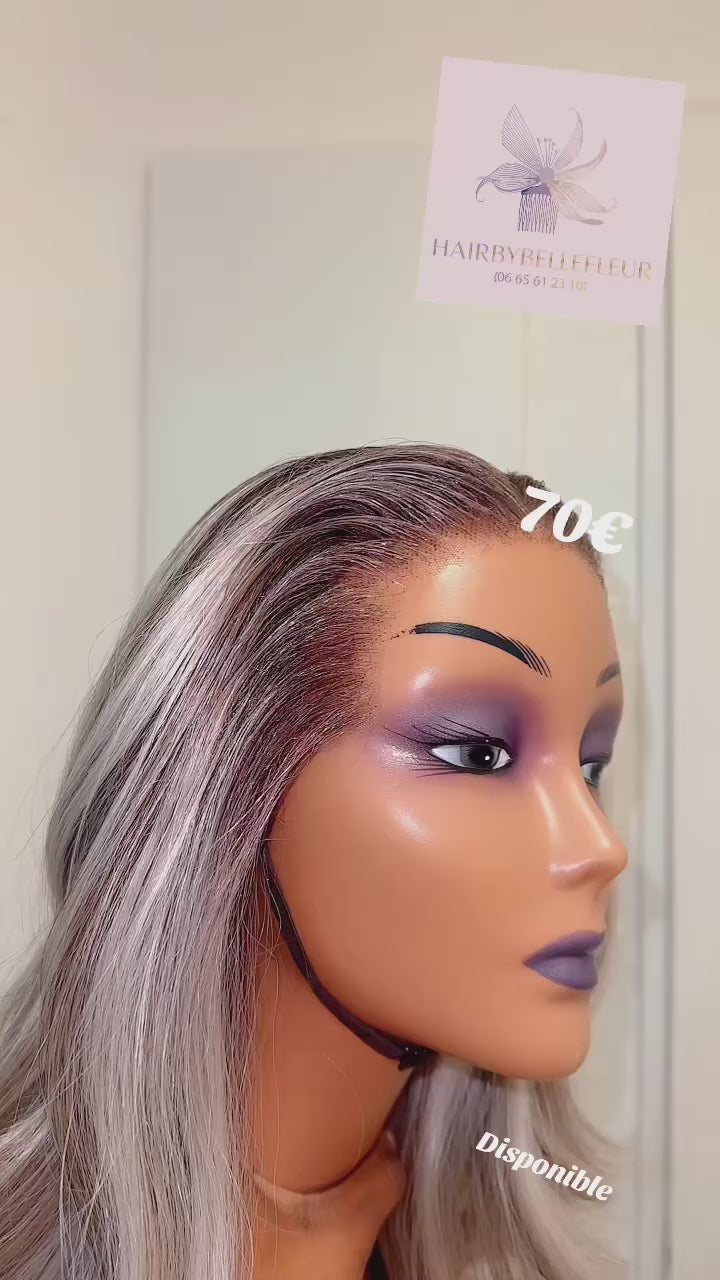 Silver Flow - Lace Wig Synthétique Premium
